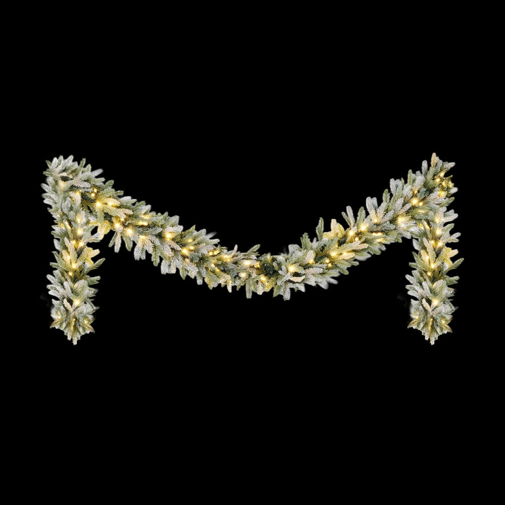 Jingle Jollys 3M Christmas Garland Pre-lit LED Lights Snow Frosted Tips Decor - SuperSaverAU - view 3