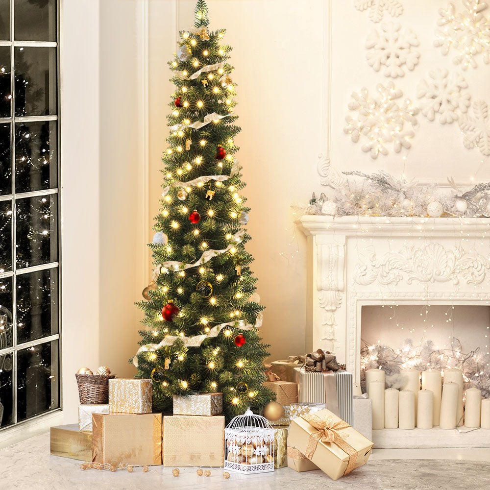 Jingle Jollys Christmas Tree 1.8m Pre-Lit 200 LED Lights Xmas Tree Decorations - SuperSaverAU - view 6