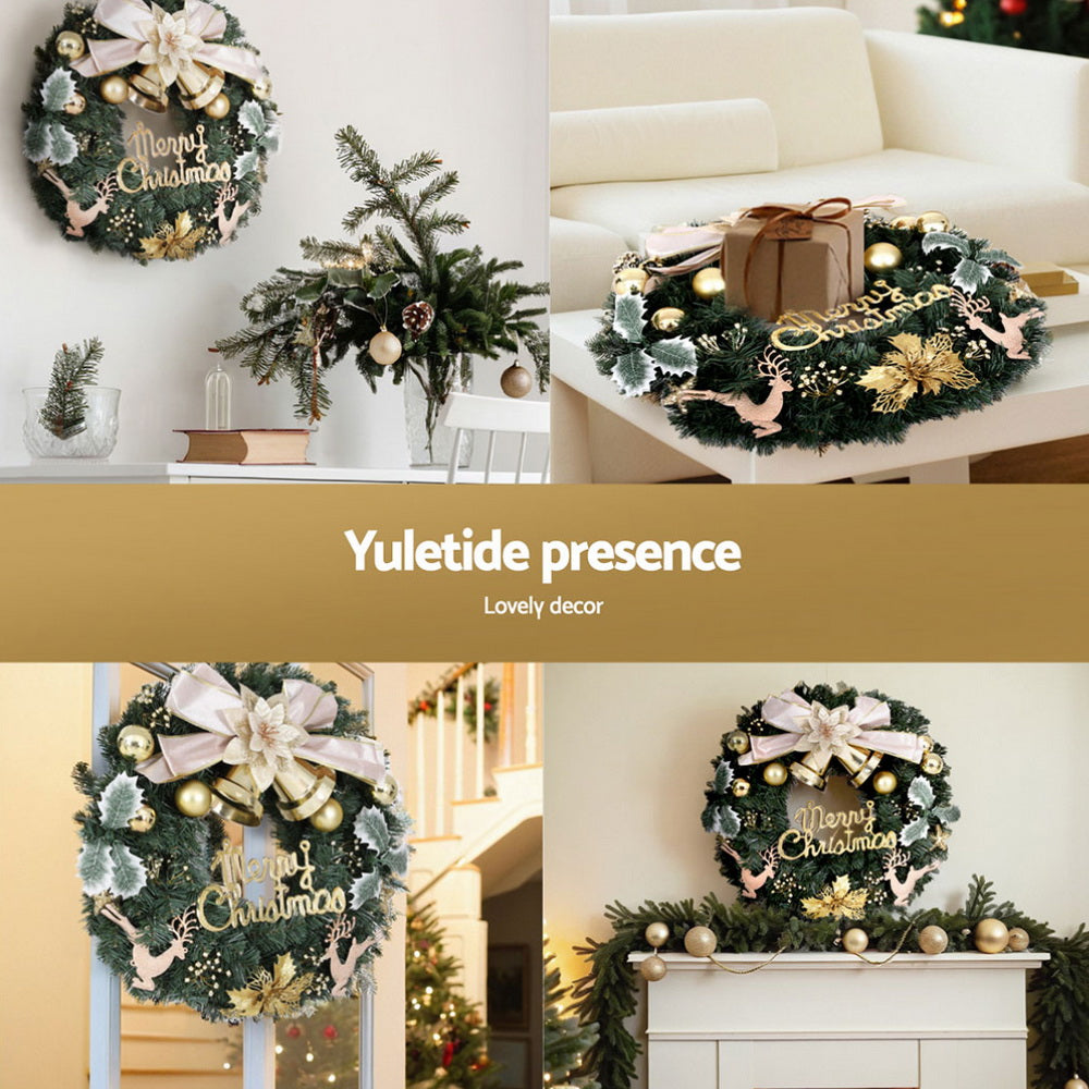 Jingle Jollys Christmas Wreath 60CM Garland Flowers Baubles Party Decorations - SuperSaverAU - view 5