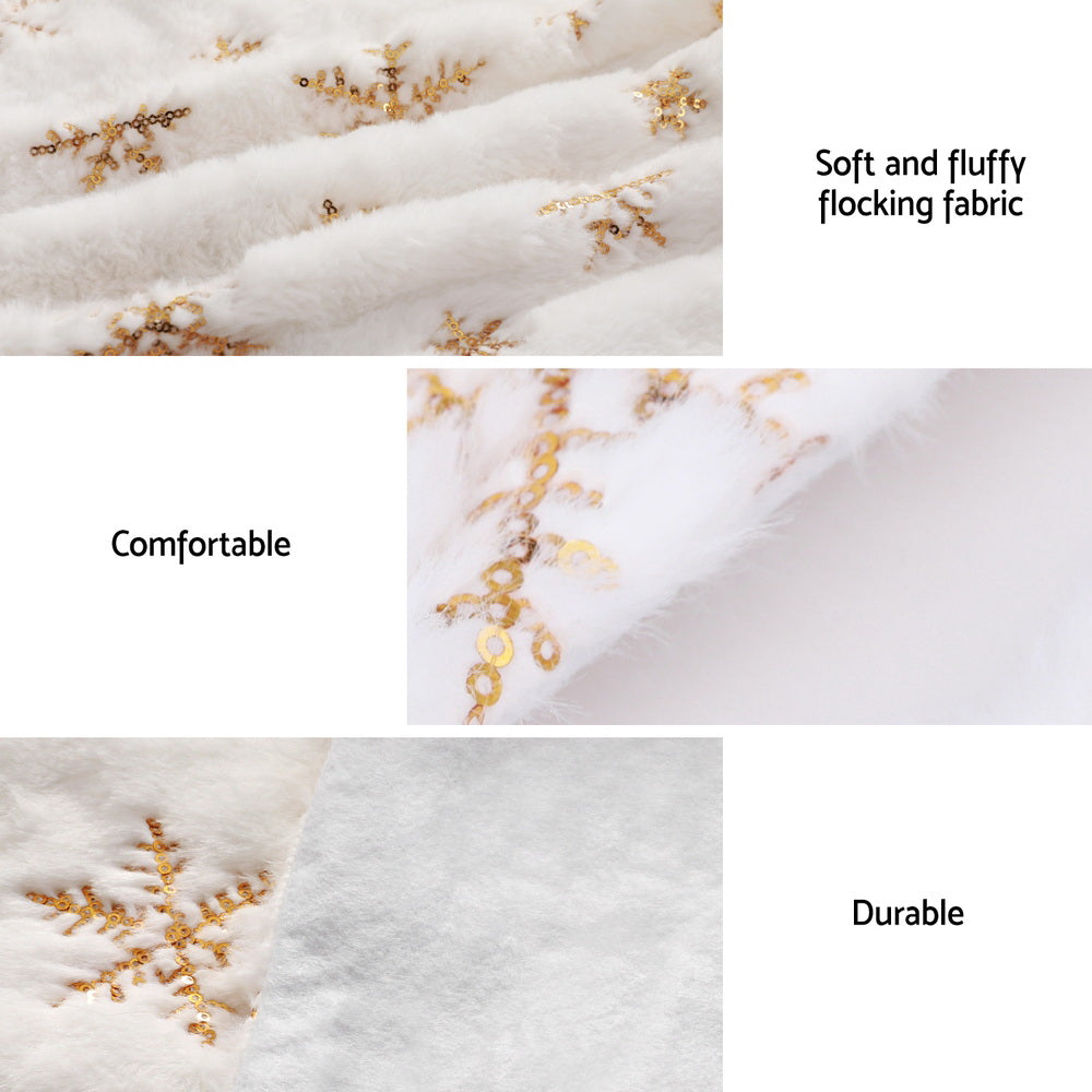 Jingle Jollys Christmas Tree Skirt 90cm Snowflake Ornaments Xmas Decorations - SuperSaverAU - view 4