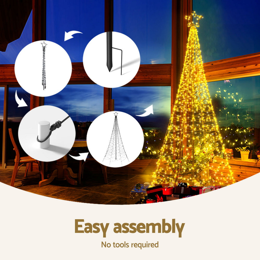 Jingle Jollys Solar Christmas Tree 2.1m 320 LED Net Lights Xmas Trees Decoration - SuperSaverAU - view 4