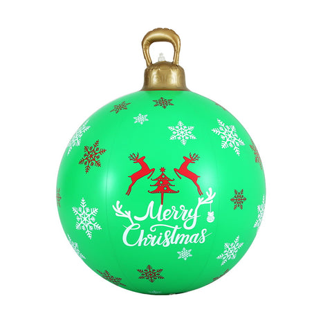 Jingle Jollys Christmas Inflatable Ball Bauble 60cm Outdoor Decoration Green - SuperSaverAU - view 1