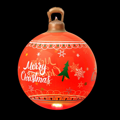 Jingle Jollys Christmas Inflatable Ball 60cm Led Illuminated Xmas Decoration Red - SuperSaverAU - view 1