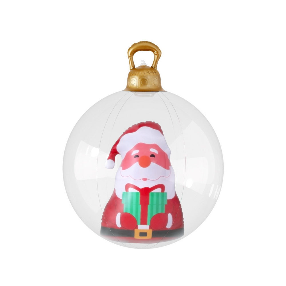 Jingle Jollys Christmas Inflatable Ball 60cm Santa Decoration Giant Bauble Clear - SuperSaverAU - view 1