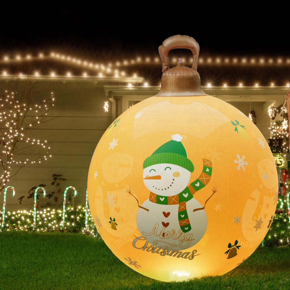Jingle Jollys Christmas Inflatable Ball 60cm Led Illuminated Snowman Xmas Decor - SuperSaverAU - view 7