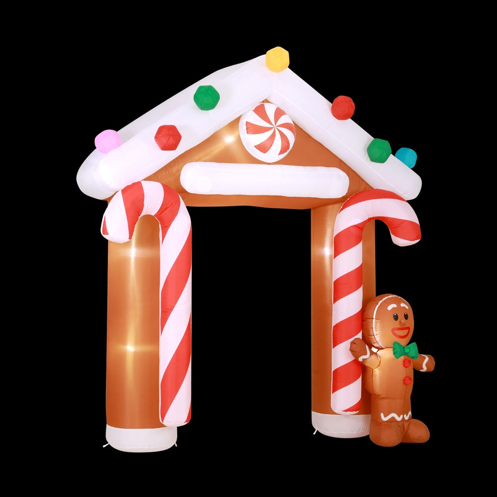Jingle Jollys Christmas Inflatable Archwary Ginger 2.8M Illuminated Decorations - SuperSaverAU - view 1