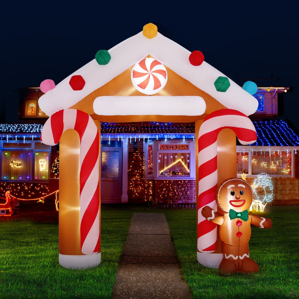 Jingle Jollys Christmas Inflatable Archwary Ginger 2.8M Illuminated Decorations - SuperSaverAU - view 5