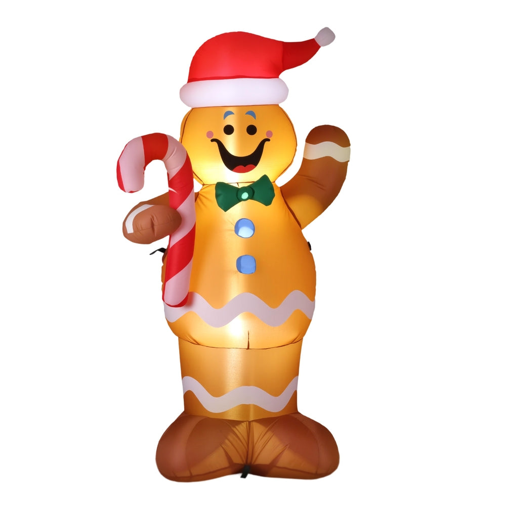Jingle Jollys Christmas Inflatable Gingerbread Man 1.5M Height LED Decorations Illuminated - SuperSaverAU - view 2