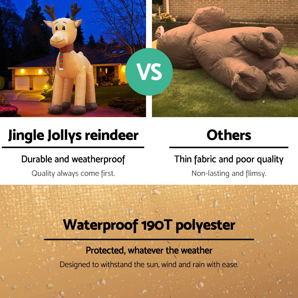 Jingle Jollys Christmas Inflatable Reindeer 5M Illuminated Decorations - SuperSaverAU - view 5