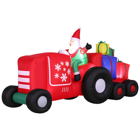 Jingle Jollys Christmas Inflatable Santa Truck 2.6M Length LED Decorations Illuminated - SuperSaverAU - view 1