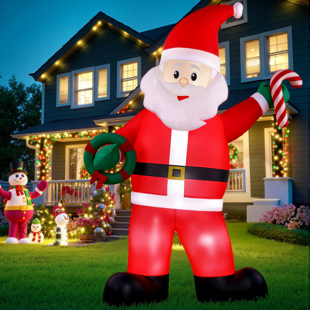 Jingle Jollys Christmas Inflatable Giant Santa 3.8M Height LED Illuminated Decorations - SuperSaverAU - view 7