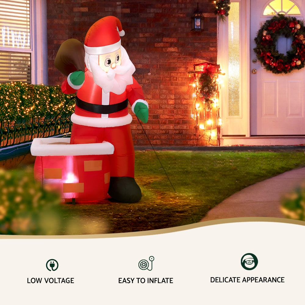 Jingle Jollys Christmas Inflatable Santa Illuminated Decorations - SuperSaverAU - view 3
