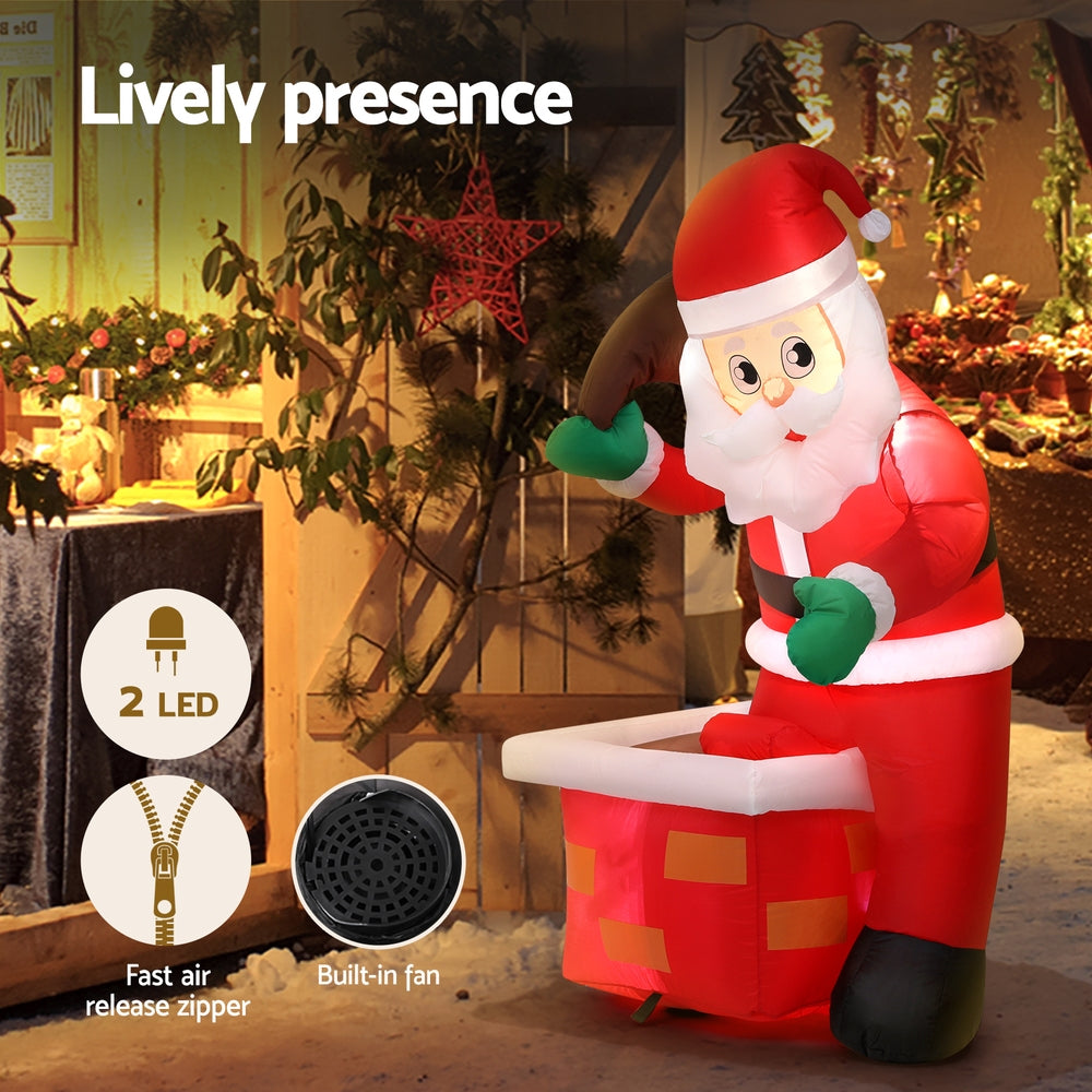 Jingle Jollys Christmas Inflatable Santa Illuminated Decorations - SuperSaverAU - view 4