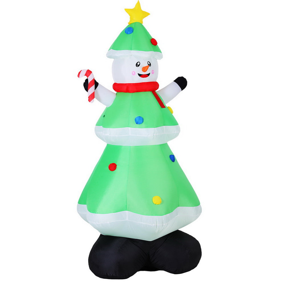 Jingle Jollys Christmas Inflatable Snowman Tree 2.75M Height LED Decorations Illuminated - SuperSaverAU - view 1