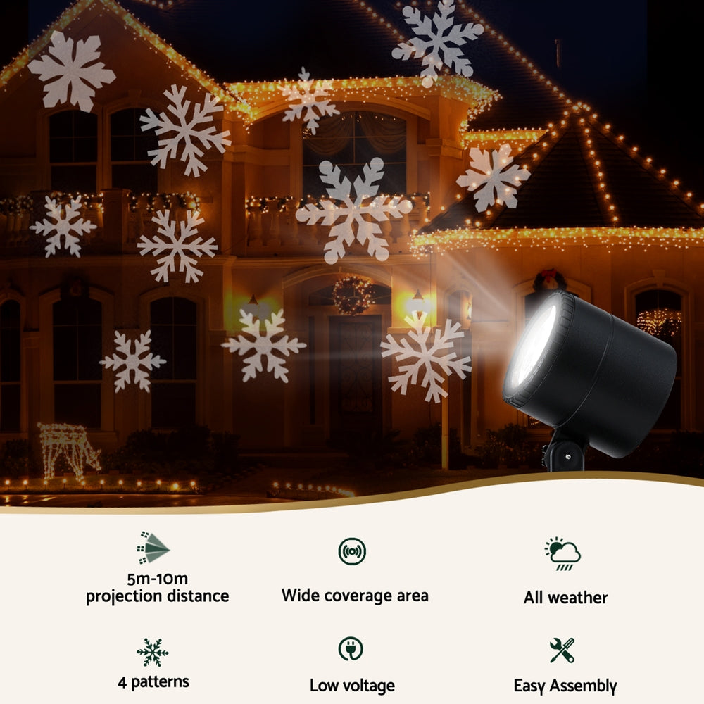 Jingle Jollys Christmas Lights Laser Light Snowflake Projector Indoor Outdoor - SuperSaverAU - view 4