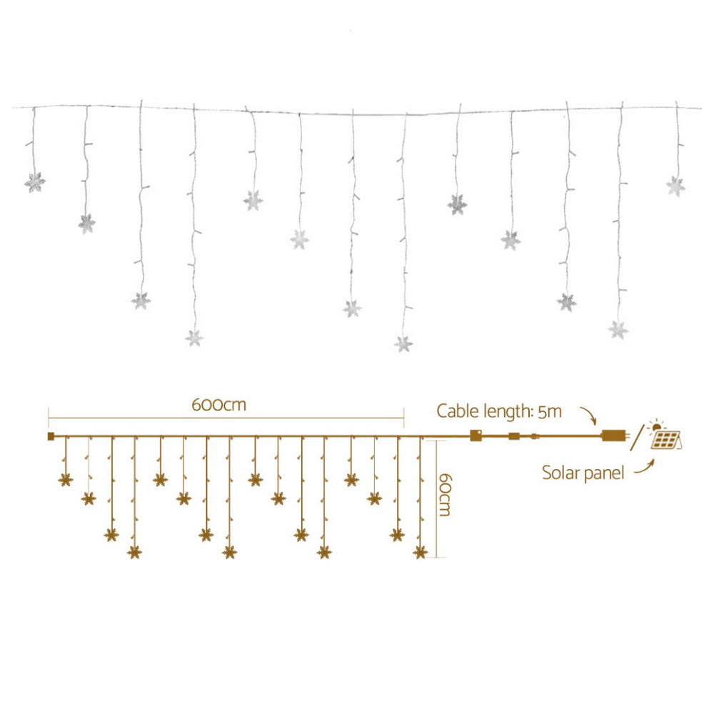 160 LED 6M Christmas Lights Icicle Light Solar Cold Jingle Jollys - SuperSaverAU - view 2