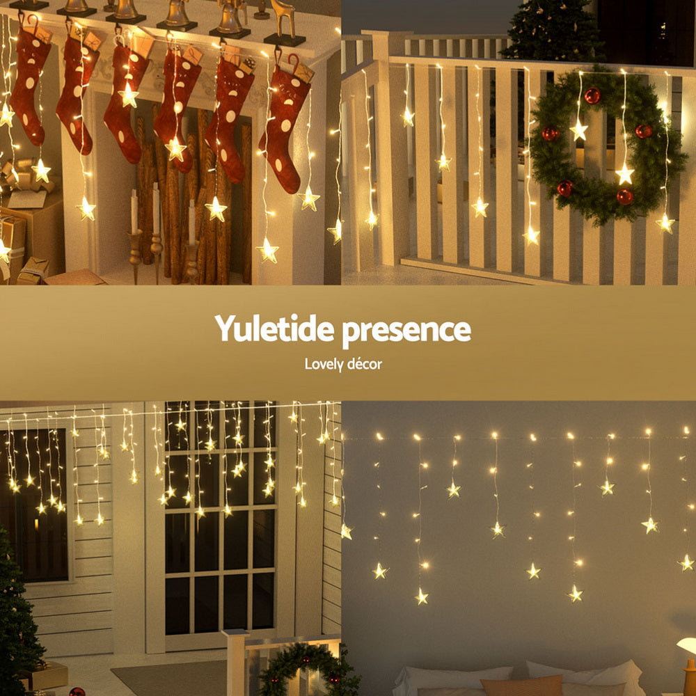 160 LED 6M Christmas Lights Icicle Light Solar Warm Jingle Jollys - SuperSaverAU - view 3