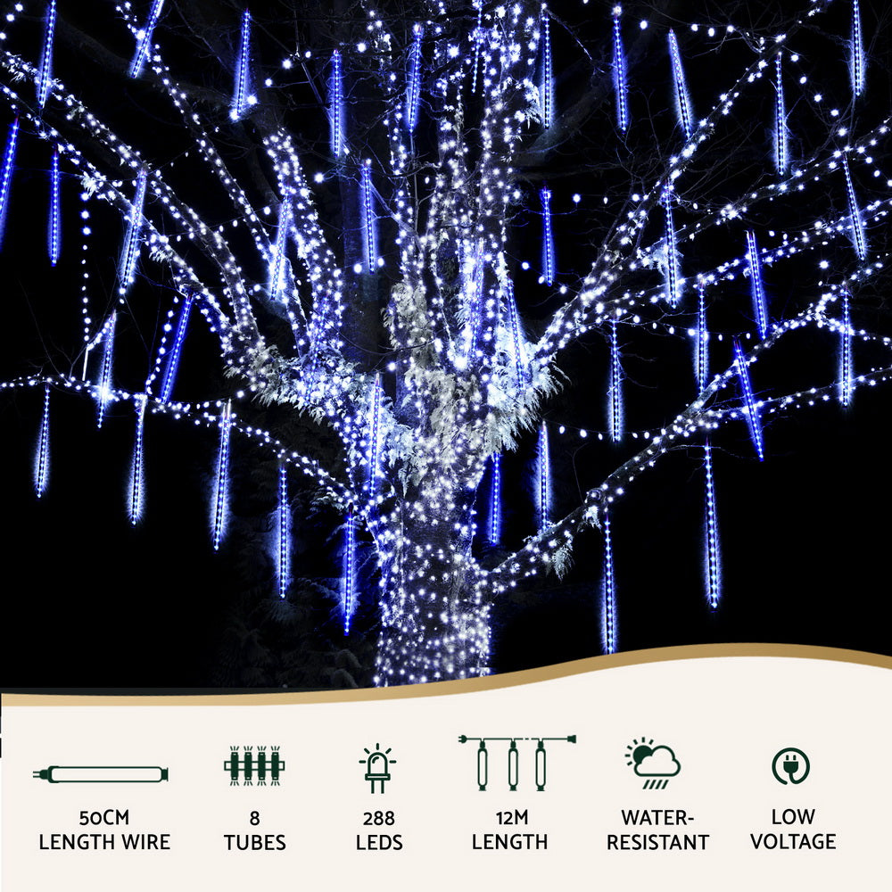 288 LED 7M Christmas Lights Icicle Light Falling Metor Jingle Jollys - SuperSaverAU - view 4
