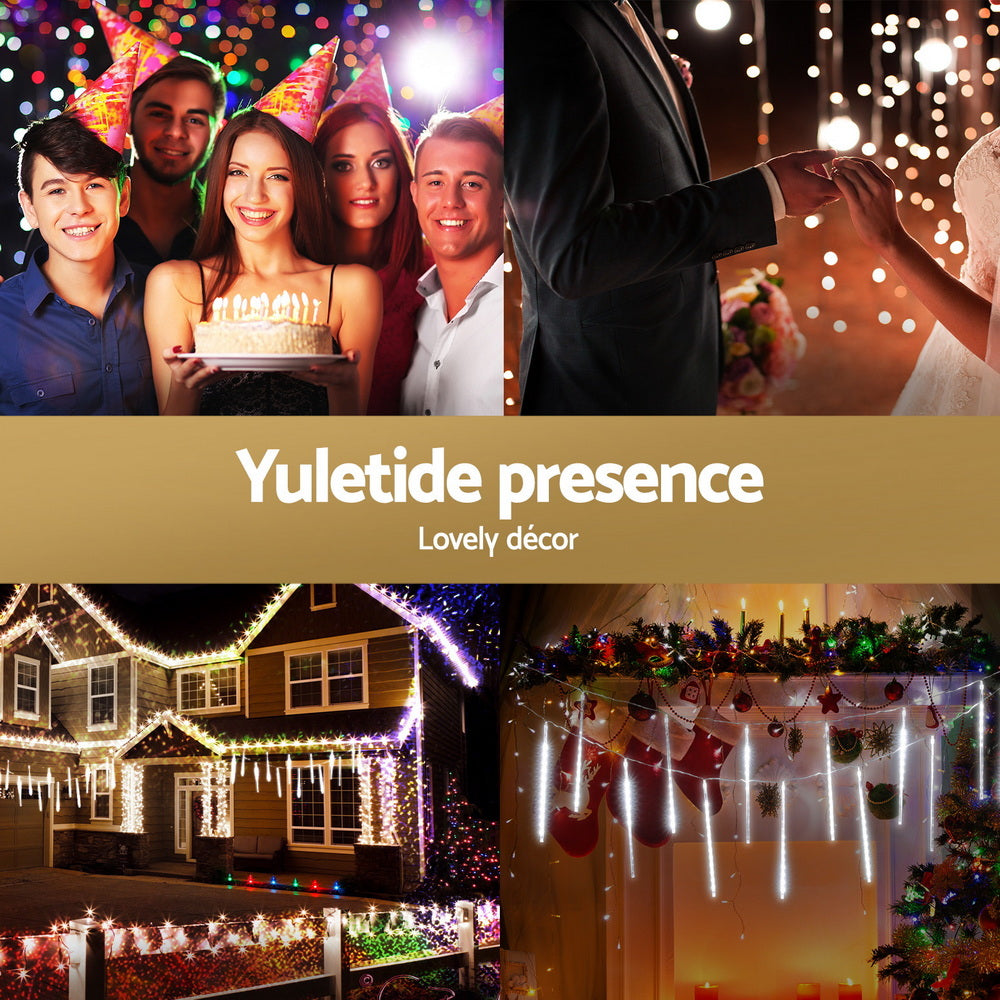 Jingle Jollys 7M Christmas Lights Shower Light 288 LED Icicle Falling Metor - SuperSaverAU - view 4
