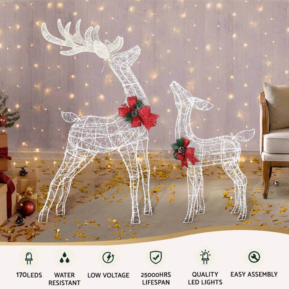 2 PCS Christmas Lights 170 LED Fairy Light Reindeer Decorations Jingle Jollys - SuperSaverAU - view 3