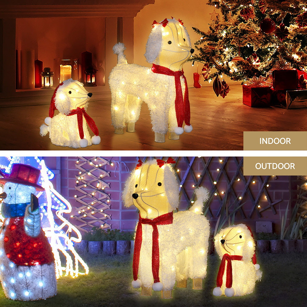 Jingle Jollys Christmas Lights 60 LED Fairy Light 2pcs Dog Decorations Set - SuperSaverAU - view 6