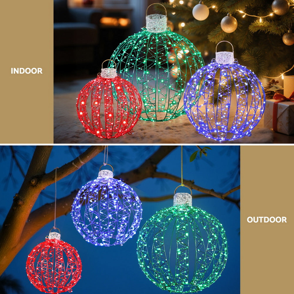 Jingle Jollys Christmas Lights 320 LED Fairy Light 3pcs Ball Decorations Set - SuperSaverAU - view 4