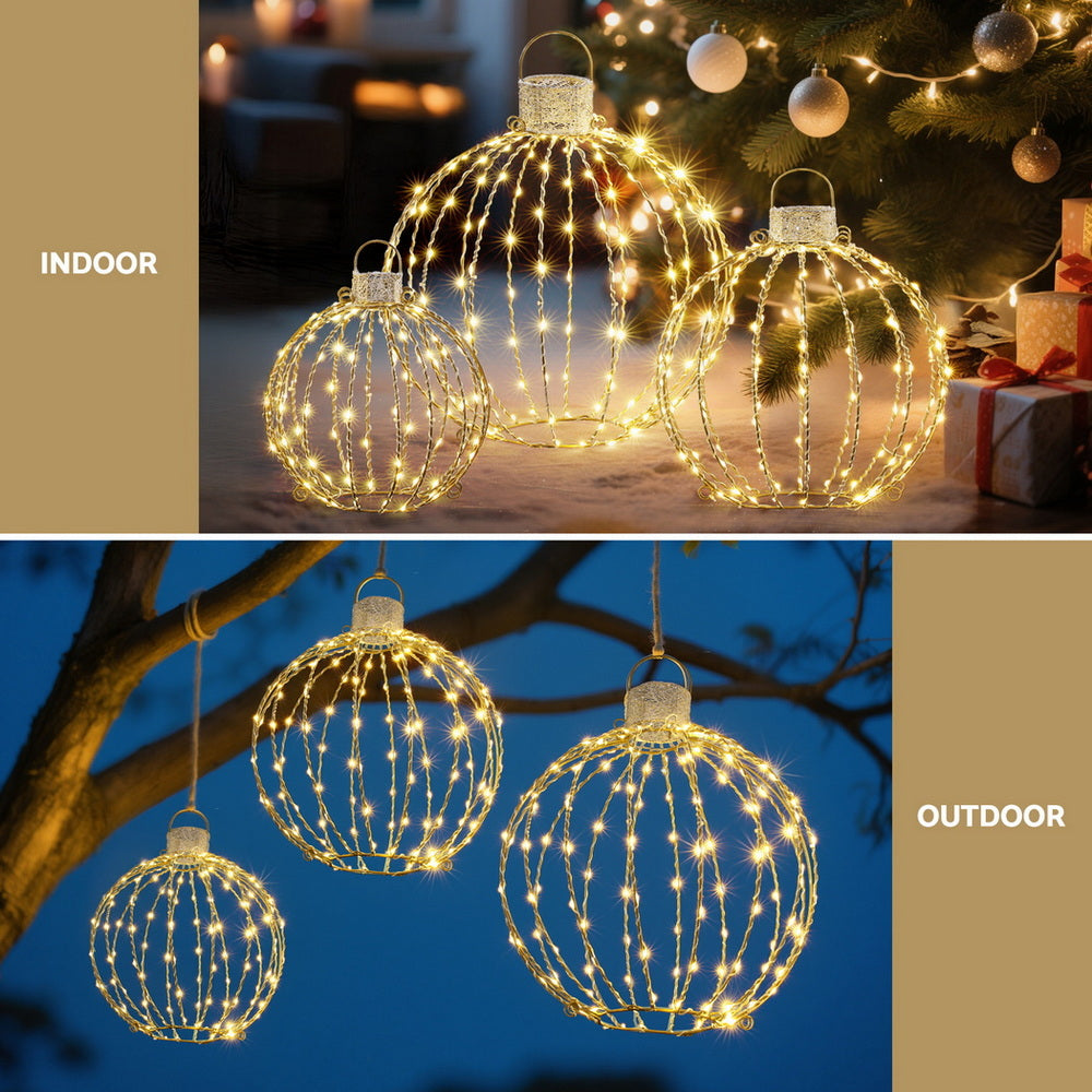 Jingle Jollys Christmas Lights 320 LED Fairy Light 3pcs Ball Decorations Set - SuperSaverAU - view 5