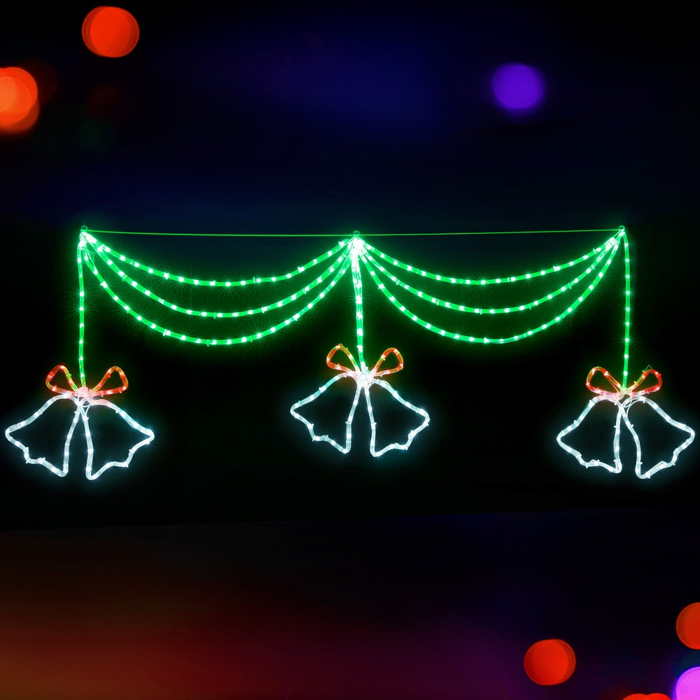 1.8M Christmas Lights 288 LED Bell Motif Light Decorations Jingle Jollys - SuperSaverAU - view 7