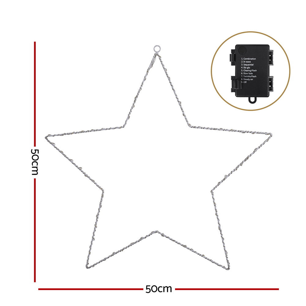 Jingle Jollys Christmas Lights 50cm Star 70 LED Xmas Decorations - SuperSaverAU - view 2