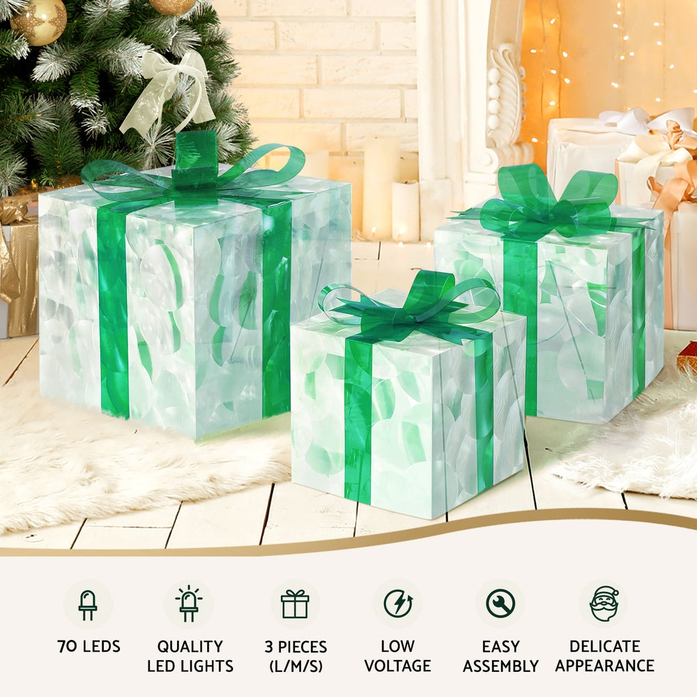 3 PCS Christmas Lights 70 LED Fairy Light Gift Box Jingle Jollys - SuperSaverAU - view 3