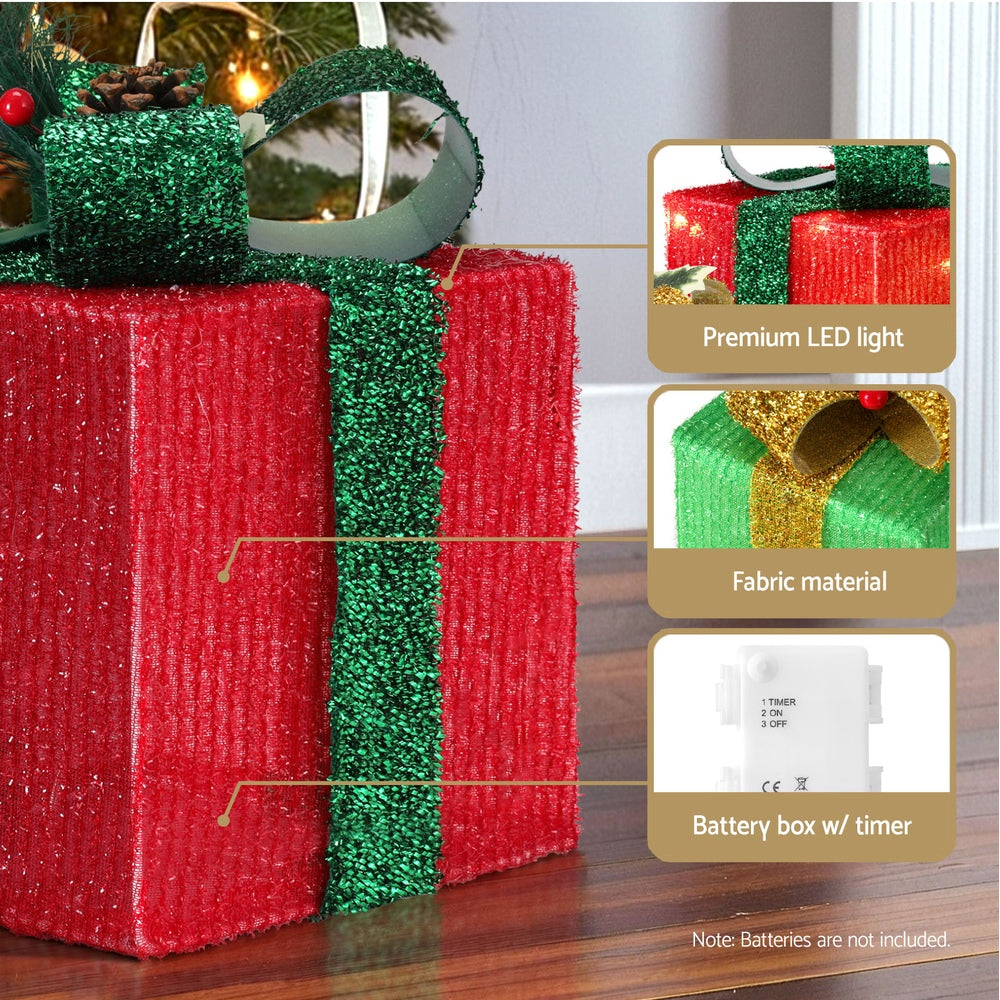 3 PCS Christmas Lights 60 LED Fairy Light Gift Box Jingle Jollys - SuperSaverAU - view 6