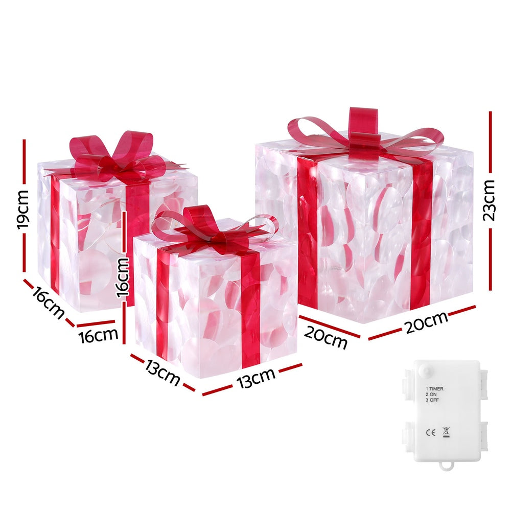 3 PCS Christmas Lights 70 LED Fairy Light Gift Box Jingle Jollys - SuperSaverAU - view 2