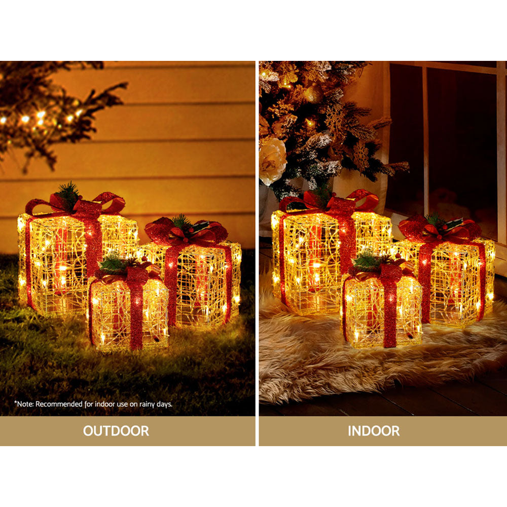 3 PCS Christmas Lights Gift Box Set Set 48 LED Decorations Jingle Jollys - SuperSaverAU - view 5