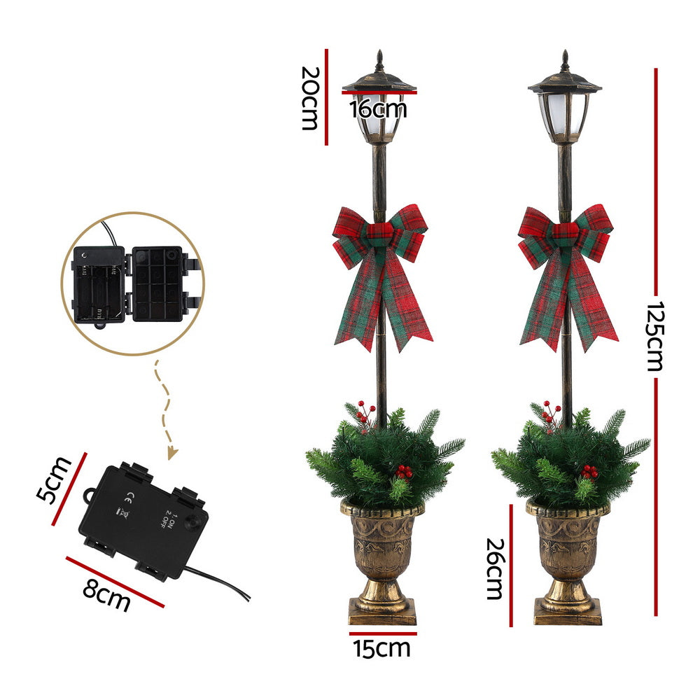 Jingle Jollys Christmas Lights 125cm Lamp Post 50 LED Fairy Light Decorations - SuperSaverAU - view 2