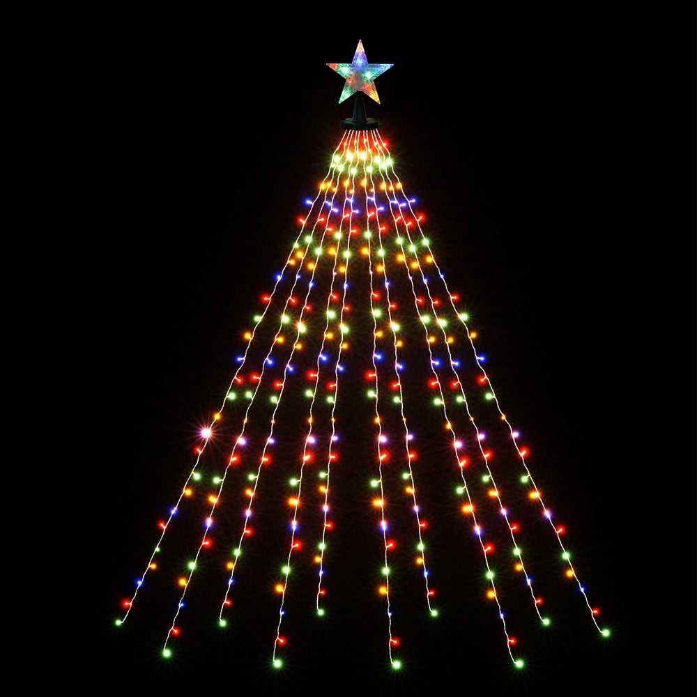 Jingle Jollys 2.5M Christmas Lights Waterfall String Light 300 LED Star Topper - SuperSaverAU - view 3