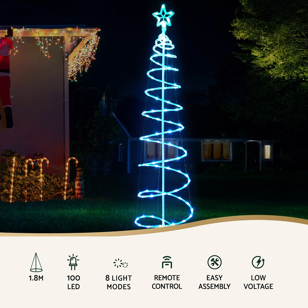 Jingle Jollys Christmas Tree 1.8m 100 RGB LED Rope Lights Xmas Trees Decoration - SuperSaverAU - view 4