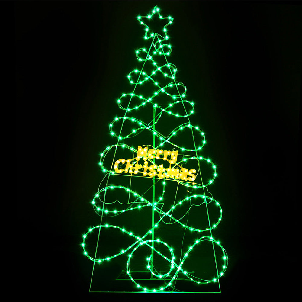 1.7M Christmas Tree 230 LED RGB Motif Lights Jingle Jollys - SuperSaverAU - view 1