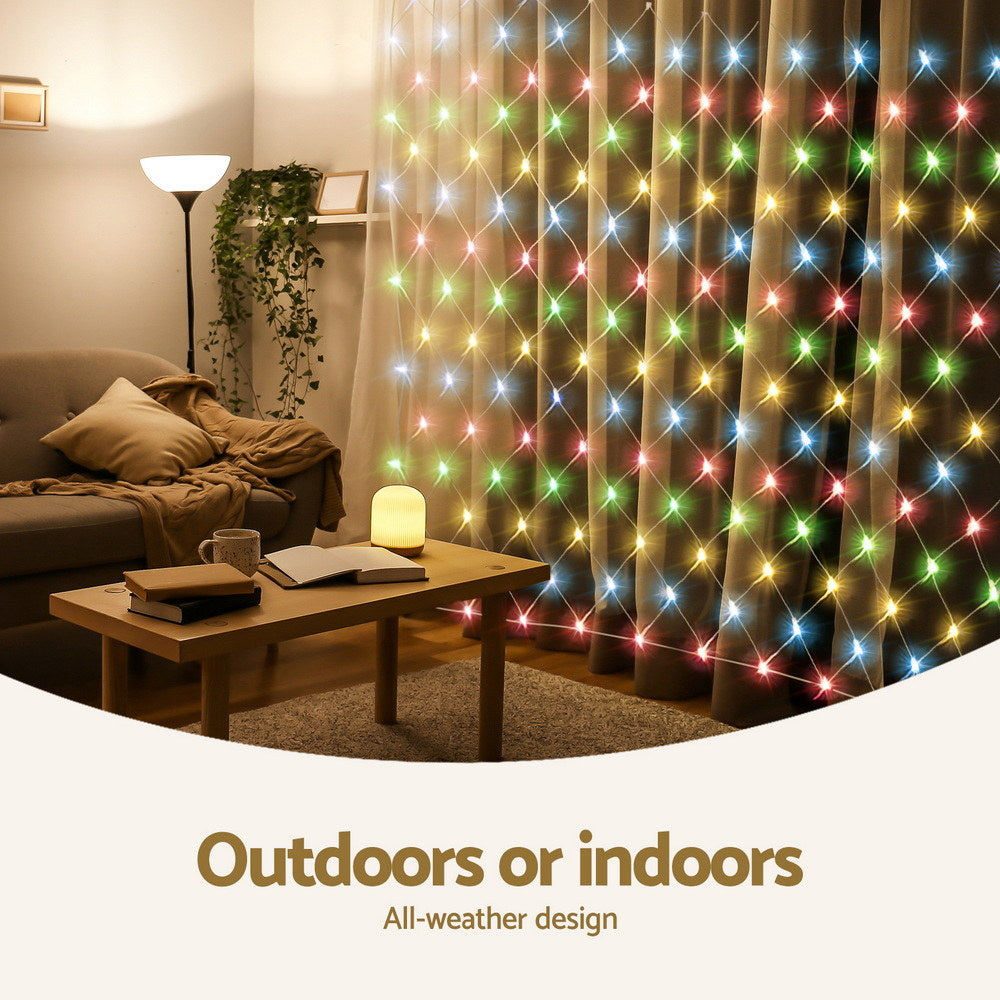 Jingle Jollys Christmas Lights 5Mx3M Net String Light 600 LED Colourful Beads - SuperSaverAU - view 7