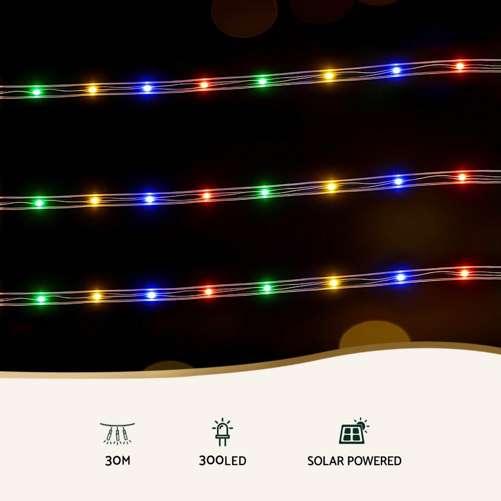 Jingle Jollys 30M Christmas Lights String Rope Light Decoration 300 LED Colorful - SuperSaverAU - view 4