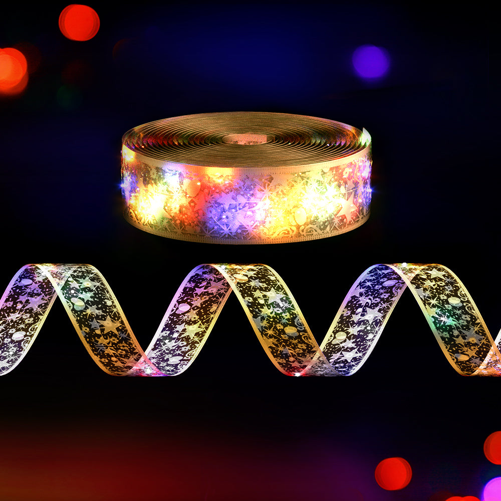 Jingle Jollys 20M Christmas Lights Fairy Ribbon Light 200 LED Xmas Decor Golden - SuperSaverAU - view 6