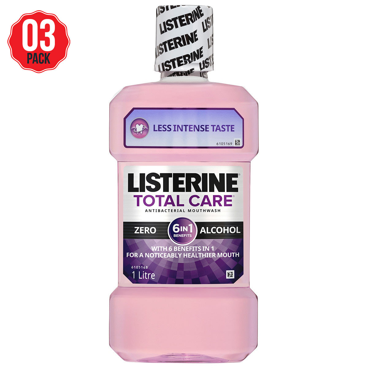 Listerine Total Care Zero Mouthwash 3 x 1L - SuperSaverAU - view 1