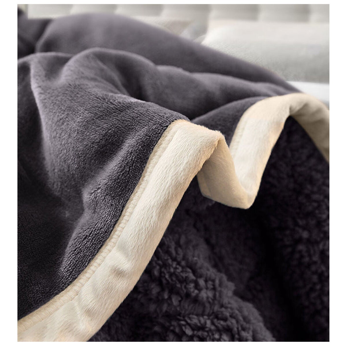 SOGA Dark Grey Throw Blanket - Queen Size, Flannel and Polyester, Machine Washable - BLANKET303