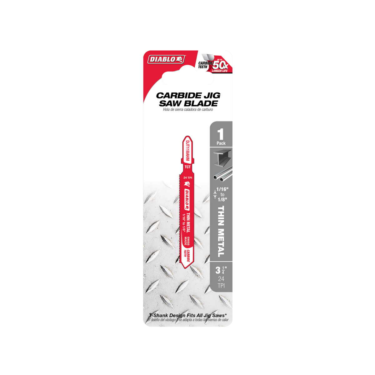 Diablo 83mm Tungsten Carbide Jig Saw Blade - Thin Metal Cutting - 24 TPI - SuperSaverAU - view 1