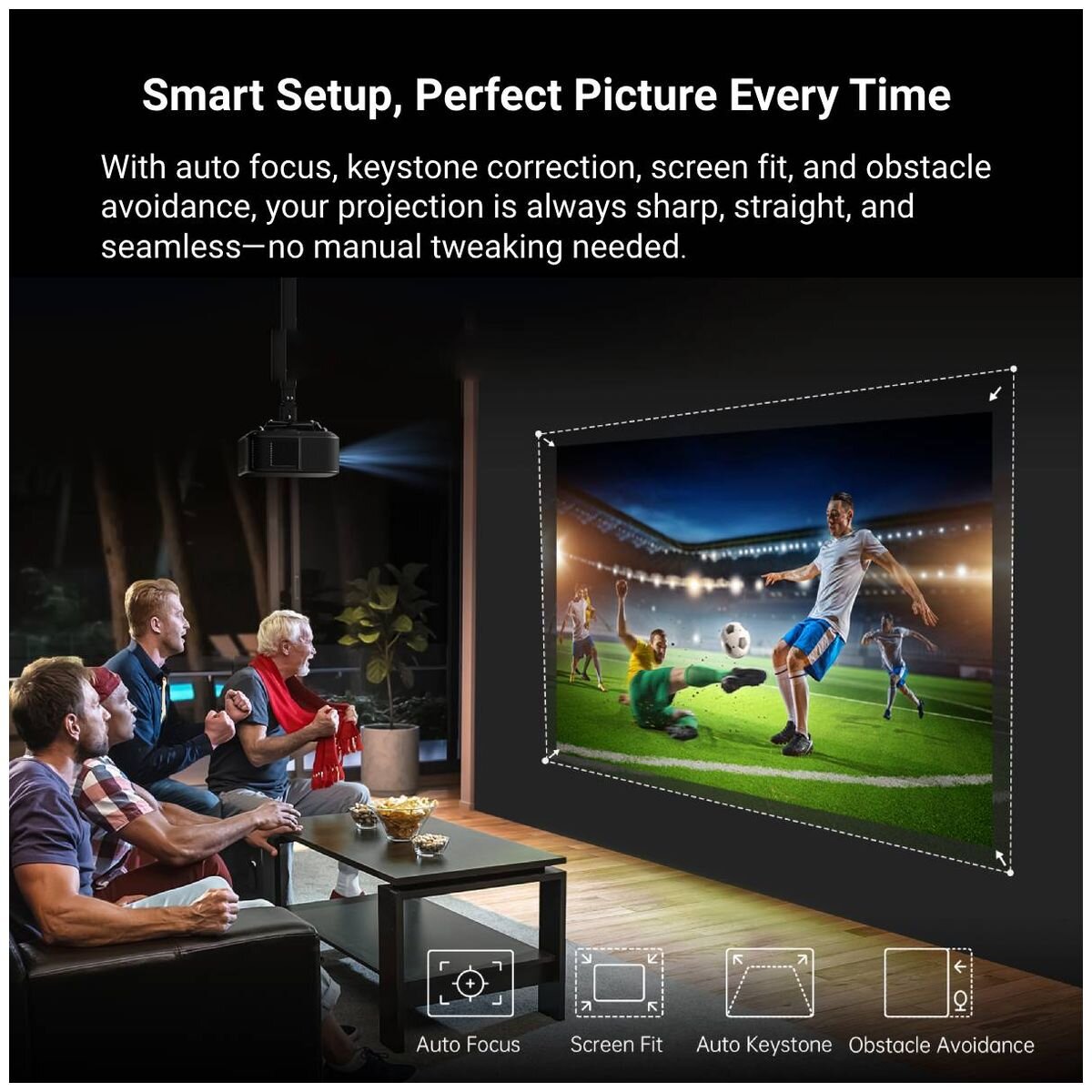 Yaber K3 Pro Full HD Projector - 1000 Lumen, Google TV, Included Subwoofer, Black - 24260709014122
