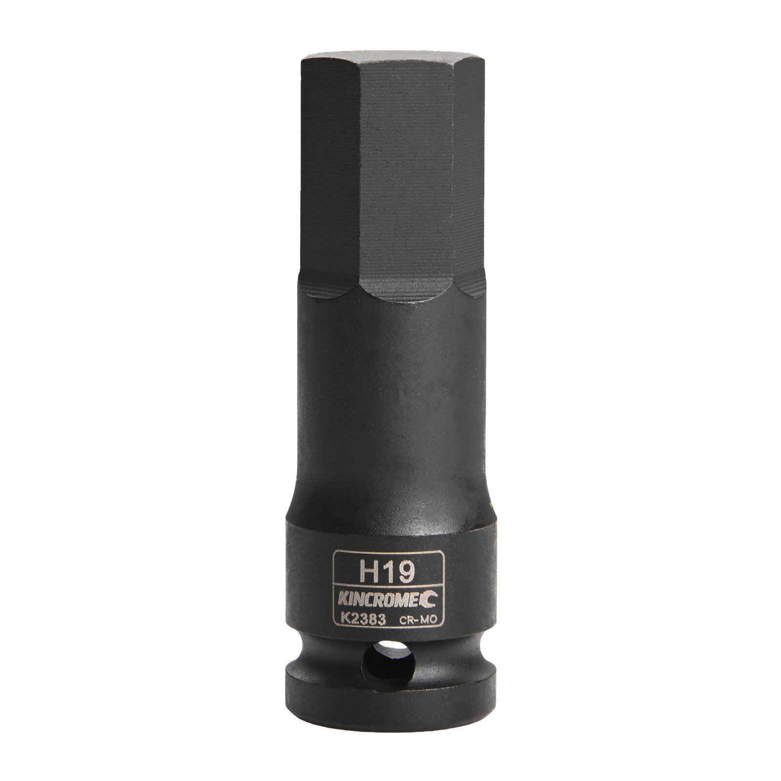 Kincrome 19 x 78mm 1/2" Drive Chrome Molybdenum Hex Impact Socket Black