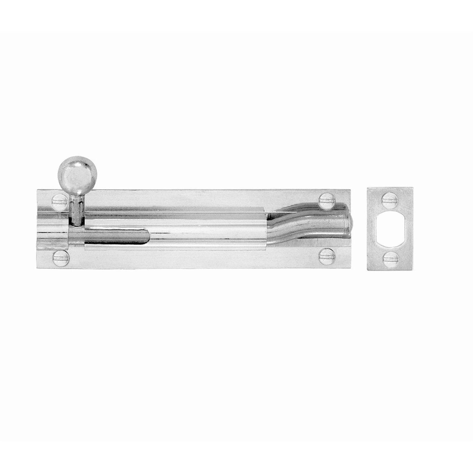 Delf Trade Offset Barrel Bolt 150 x 25 x 6.5mm Satin Chrome - Solid Brass