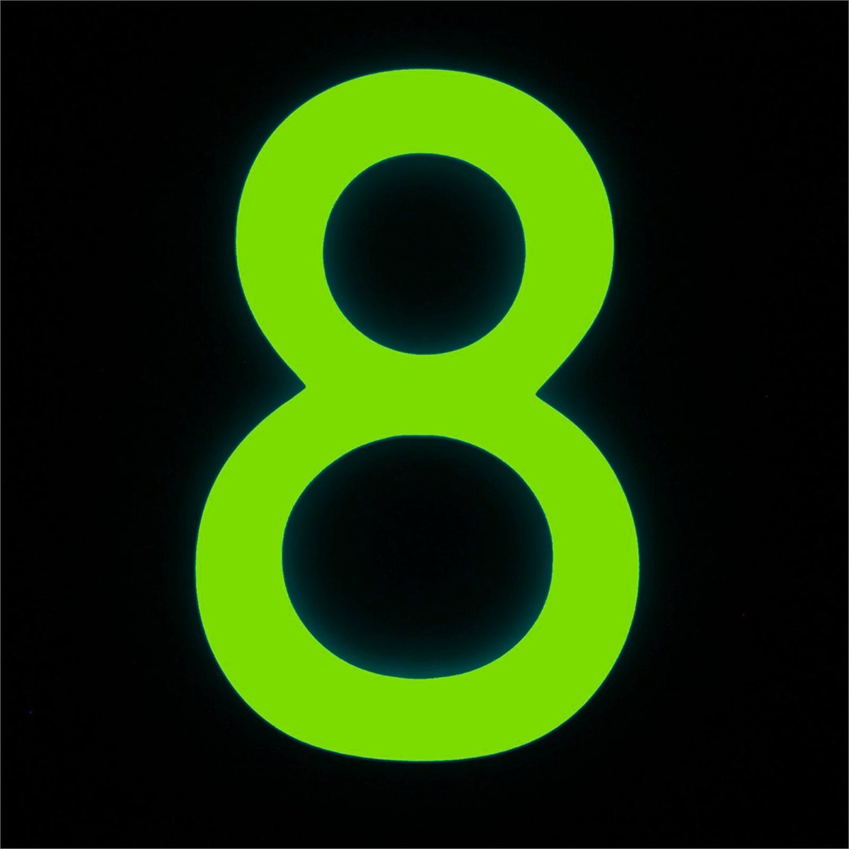 Sandleford 90mm Glow In The Dark Acrylic House Number 8 - Weather Resistant