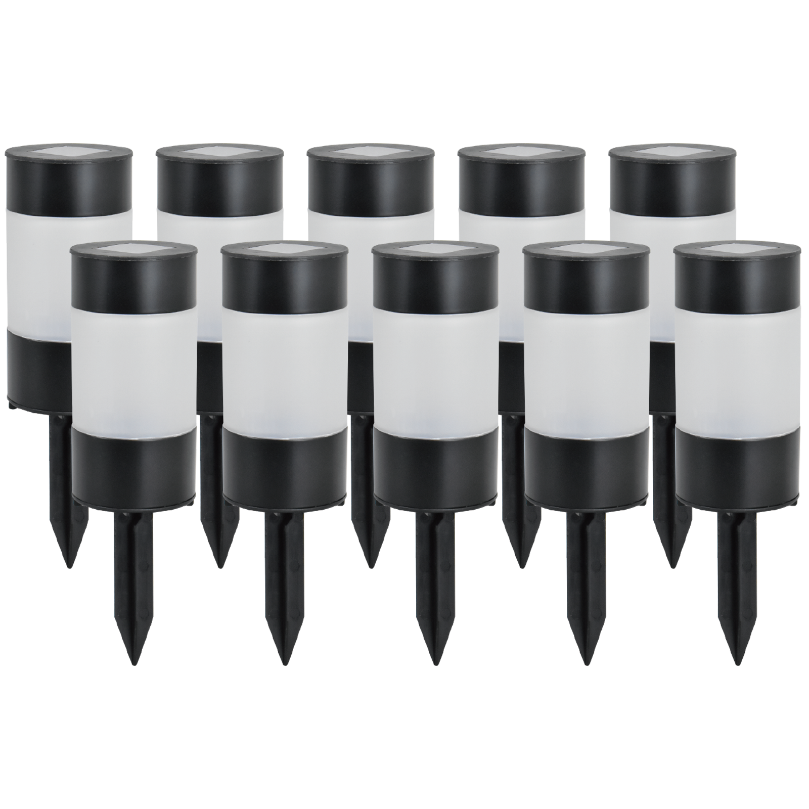 Click Village Solar LED Pathway Bollard 10 Pack Stainless Steel