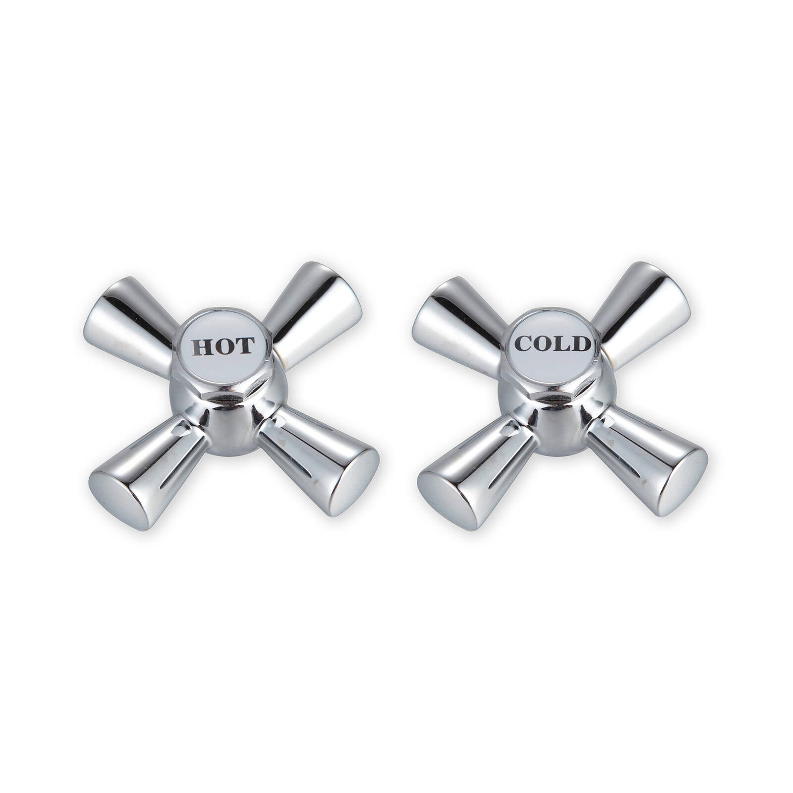 Shaw & Mason Chrome Easy Clean Cross Handles Pair Brass