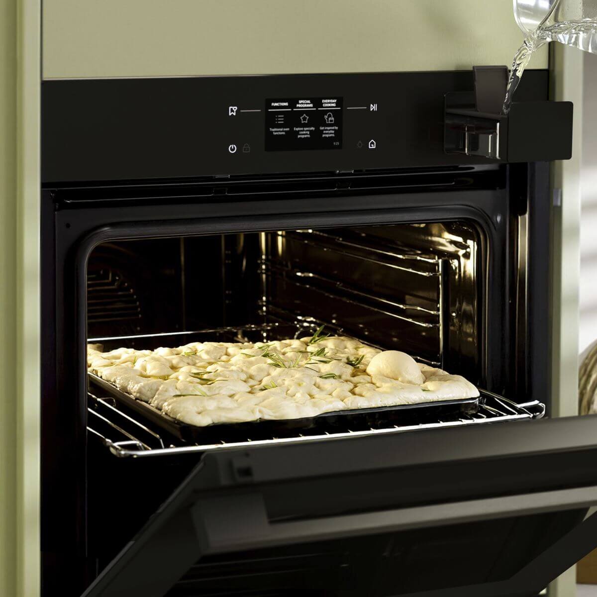 Haier 60cm 600 Series Built-In Oven - 78L, Air Fry, Steam Assist, Black Glass, 25 Functions - HWO60S25TTPB5